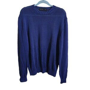 Etro Luxury Made In Italy 100% Cotton Lightweight Blue Crewneck Sweater Size L